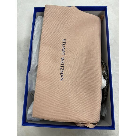 NEW Stuart Weitzman Nudist Curve Glitter Ankle Strap Heels Sandals Shoes Sz 8 - Picture 7 of 8